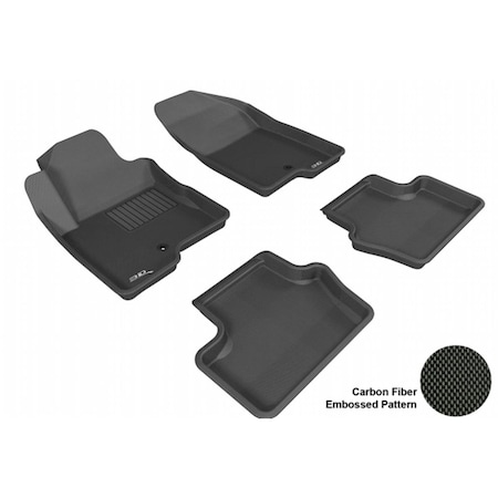 3D Maxpider JEEP COMPASS 2014 KAGU BLACK R1 R2 1 POST ON PASSSENGER SIDE Floor Mat L1JP00901509
